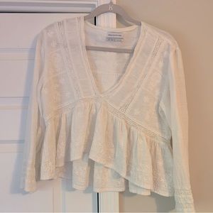 UO Cropped White Blouse!